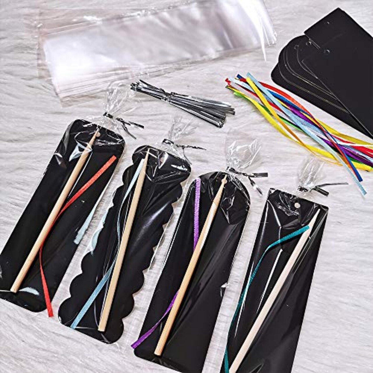 36 Pieces 4 Style Magic Scratch Rainbow Bookmarks Making Kit for Kids Students Party Favor Scratch Paper DIY Bookmarks Bulk with Scratching Tools Satin Ribbons for Classroom Activities